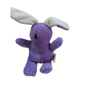 vtg 1998 Hardees Flopper Purple Bunny Rabbit Plush Bean Bag Toy Kidco 6 inch HTF